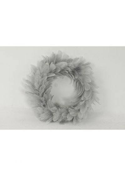 foto: Peříčkový věnec 25 cm ŠEDÁ