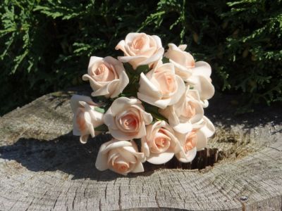 Pěnová růže svazek 12 ks ORANŽOVÁ