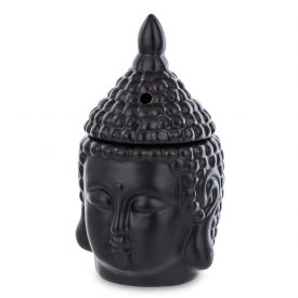 Keramická aroma lampa dekor BUDDHA ČERNÁ