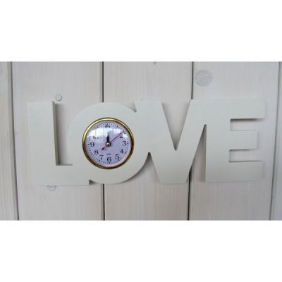 foto: Dřevěné nástěnné hodiny LOVE