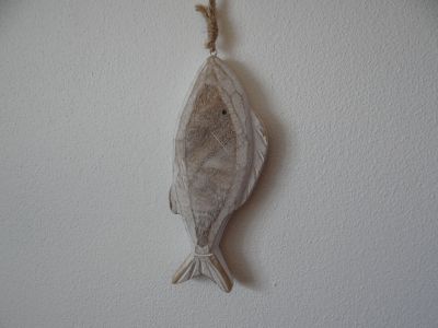 Námořnická dekorace DŘEVĚNÁ RYBA 20 cm