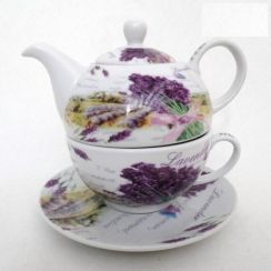 foto: Porcelánová konvička se šálkem LEVANDULE