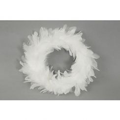 foto: Peříčkový věnec 25 cm BÍLÁ