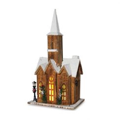 foto: Svítící zasněžený KOSTEL 51 cm