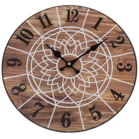 Dřevěné nástěnné hodiny MANDALA